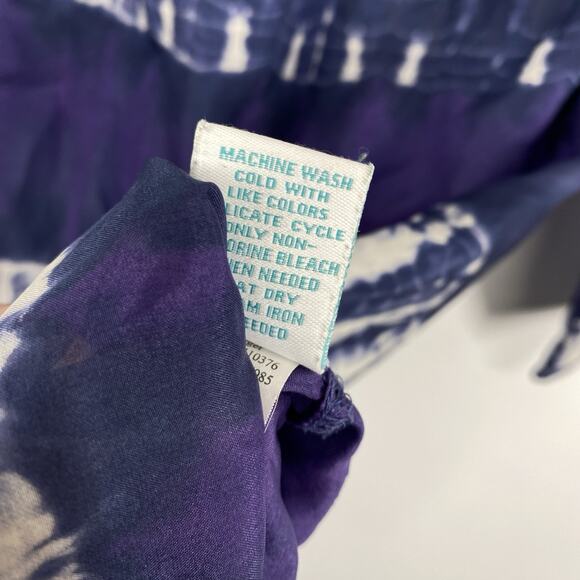 Calypso St Barth Target Silk Crochet Top Size XS Sheer Deep Purple Tie Dye - Picture 7 of 9